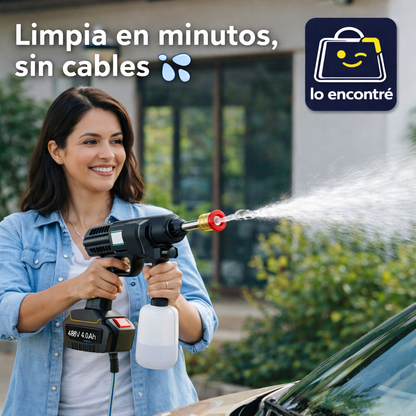 Hidrolimpiadora Portátil 48V – Lava y elimina suciedad sin manguera ni cables