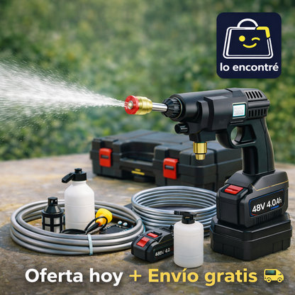 Hidrolimpiadora Portátil 48V – Lava y elimina suciedad sin manguera ni cables